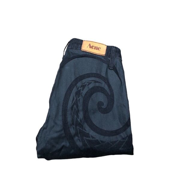 RARE Acne Studios Jeans Size 26 Flex Tattoo Black Denim - Picture 2 of 14